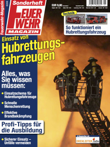 Bild: Sonderheft Feuerwehrmagazin 1/2014: Einsatz von Hubrettungsfahrzeugen, erschienen im Ebner Verlag GmbH & Co KG in Kooperation mit DREHLEITER.info