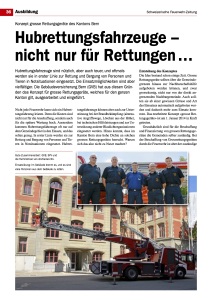 118 - Swissfire.ch - Novemberausgabe 2014 Artikel: Hubrettungsfahrzeuge – nicht nur für Rettungen...
